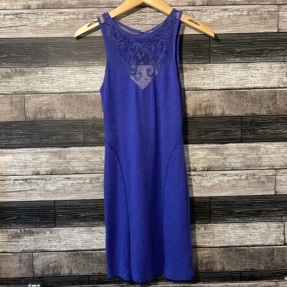 Free People Indigo Bodycon Backless Mini Dress Women’s Size XS Cotton - Picture 2 of 11